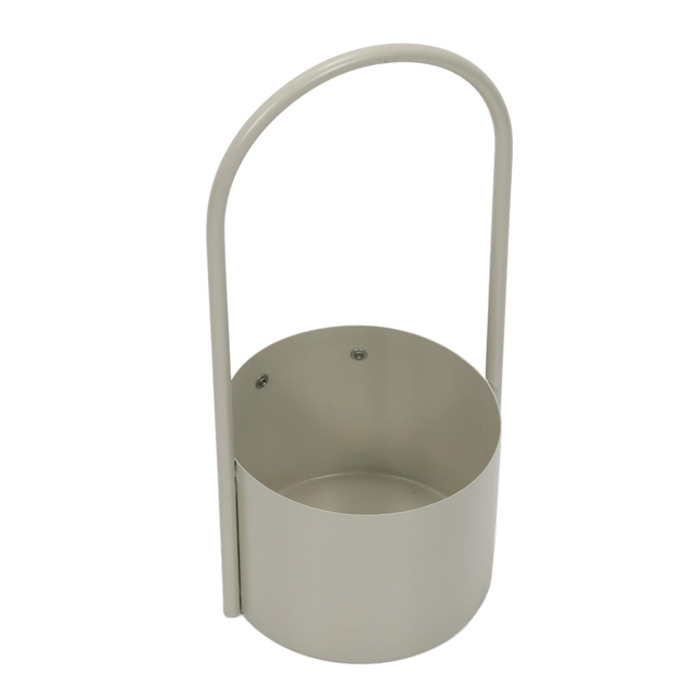 Ghiveci de flori metalic cu maner, Ø 13 x 30 cm