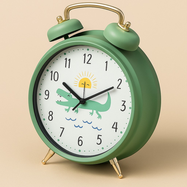 Ceas deșteptător pentru copii SAFI, Ø 24 cm, verde