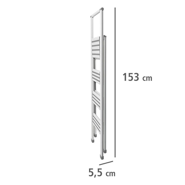 Scară din aluminiu, cu 4 trepte, WENKO, albă