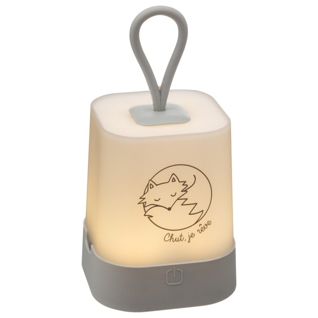 Lampa de noptiera USB, silicon, gri