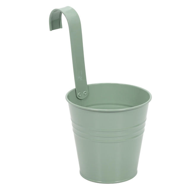 Husa din zinc pentru ghiveci cu carlig, 13 x 13,5 cm