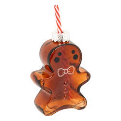 Cana din sticlă în formă de turtă dulce, cu pai, 280 ml