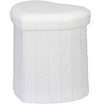 Pufă inimă ALLOY, tapițerie de miel, 34 x 28 x 35 cm, albă