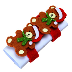 Inele de șervețel, fetru, motiv de Crăciun, set 2 bucati