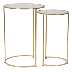 Set de masute de cafea rotunde cu blat transparent