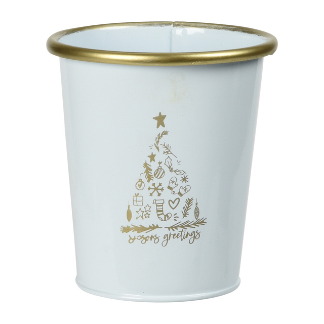 Galetusa de Crăciun din metal, albă