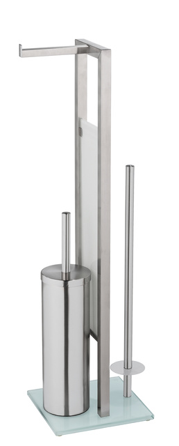 Suport pentru hartie igenica si perie WC RIVALTA, 3in1, WENKO