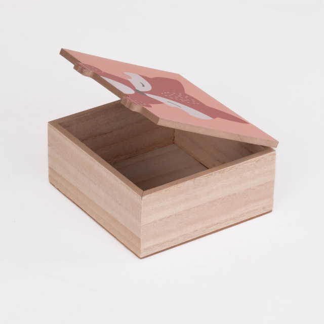 Cufărul pentru comorile copiilor Animăluțe cu lăbuțe, 15 x 15 x 7 cm