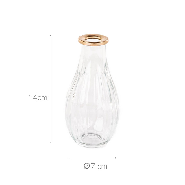 Set 3 vaze din sticla, 14 cm