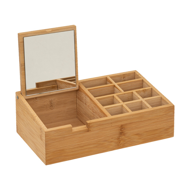 Organizator din bambus cu oglinda, 24 x 14 cm