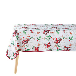 Fata de masa de Craciun imprimata NOEL, alba