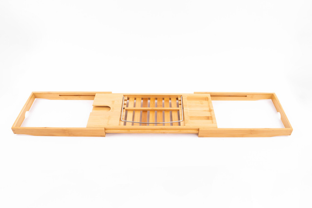 Raft extensibil pentru cadă din bambus, 70-105 cm