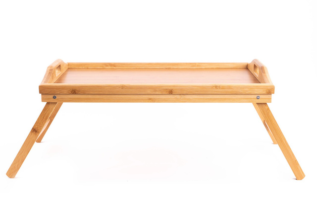 Mese de mic dejun, tavă din bambus cu picioare, 50x30 cm