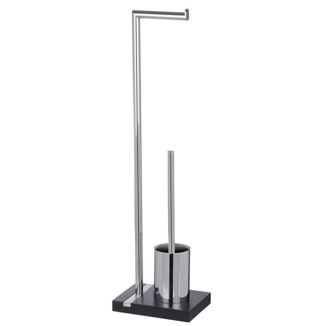 Suport pentru hârtie igienică și perie de toaletă, NOBLE - 2 în 1, WENKO, negru