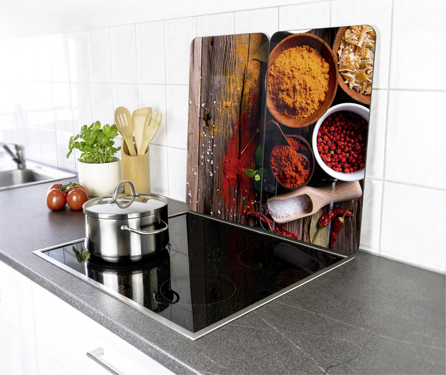 Plăci de protecție din sticlă SPICE pentru aragaz – 2 bucăți, WENKO, spice