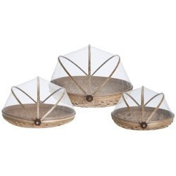 Coș de pâine din fibră de bambus, recipient practic pentru alimente pentru bucătărie.