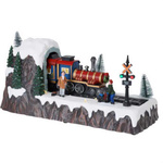 Scenă de Crăciun mobilă cu tren.