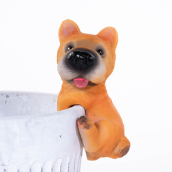 Decor pentru ghiveci, in forma de catel