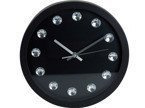 Ceas de perete Glamor, Plastic, Diametru 30 cm, Negru