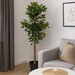 Copac artificial Ficus în ghiveci negru, 115 cm, model 2