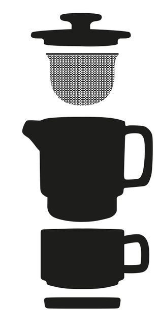 Ceainic cu cană, NATURAL, 800 ml, roz deschis