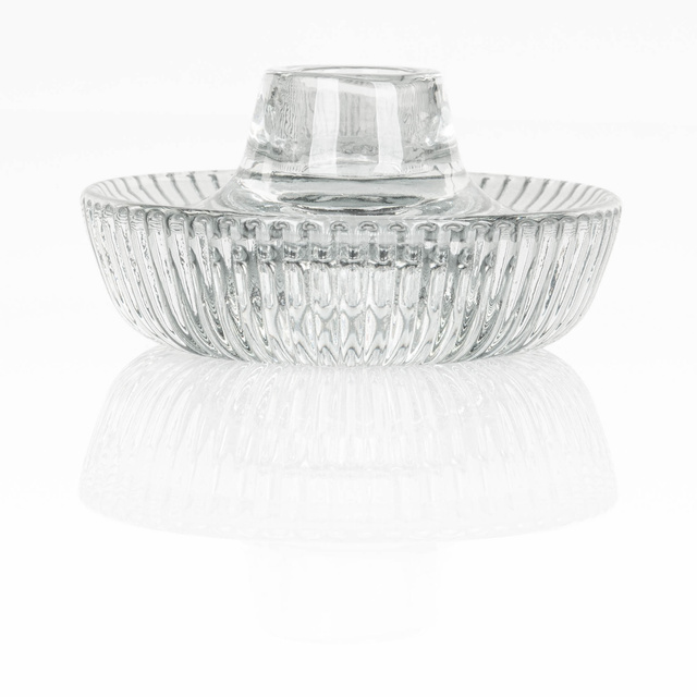 Suport lumanari cu nervuri din sticlă ARTY