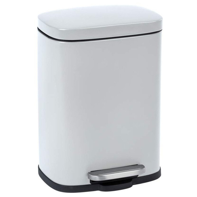 Coș de baie cu pedală Easy Close 5l, alb, Wenko