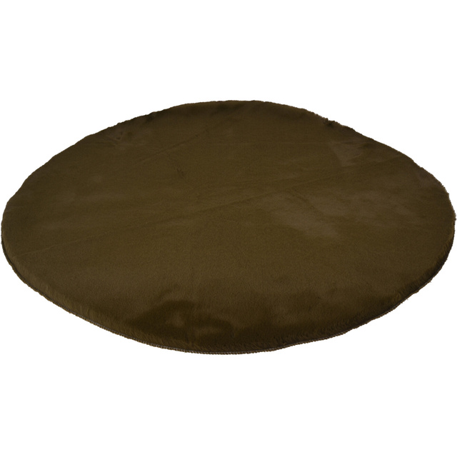 Covor rotund pentru salon din blană artificială moale, Ø 80 cm