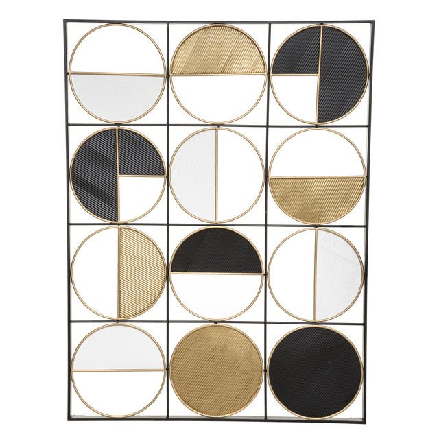 Decoratiune de perete geometrica, din metal, 76 x 101 cm