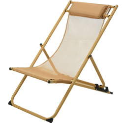 Sezlong metalic cu reglare pe inaltime si tetiera, 115 cm