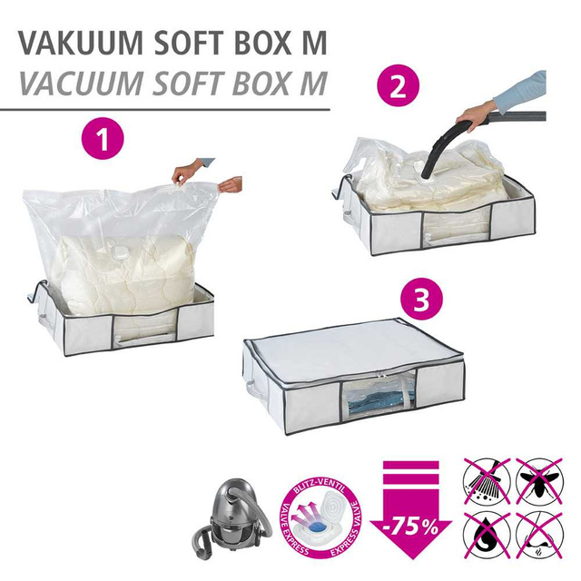 Husă pentru lenjerie de pat, haine SOFT + sac vacuum, mărimea M