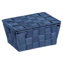 Coș de baie cu capac ADRIA, WENKO, bleumarin