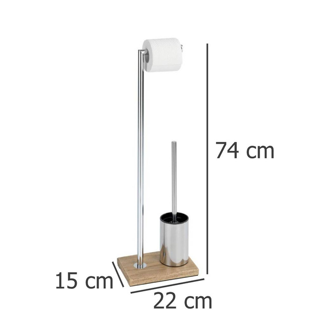 Suport perie WC si hârtie igienica Marla, 74x22x15 cm, Wenko