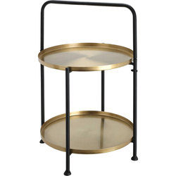 Masa laterala pentru canapea, tavi aurii, Ø 45 cm