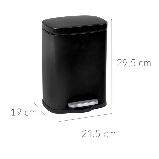 Cos de gunoi LENO, cu pedala si functie Easy-Close, 5 L, negru, Wenko