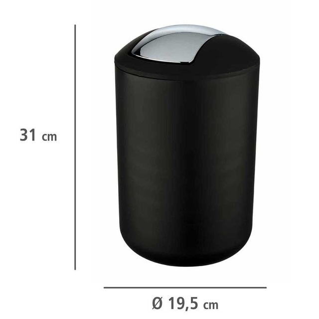 Coș de gunoi BRASIL BLACK - 6,5 l, WENKO, negru