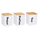 Set 3 recipiente pentru cafea și ceai, metal, alb