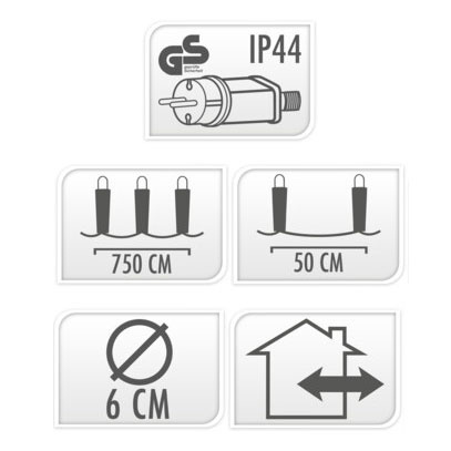 Ghirlandă de exterior, 10 LED-uri, 3 m
