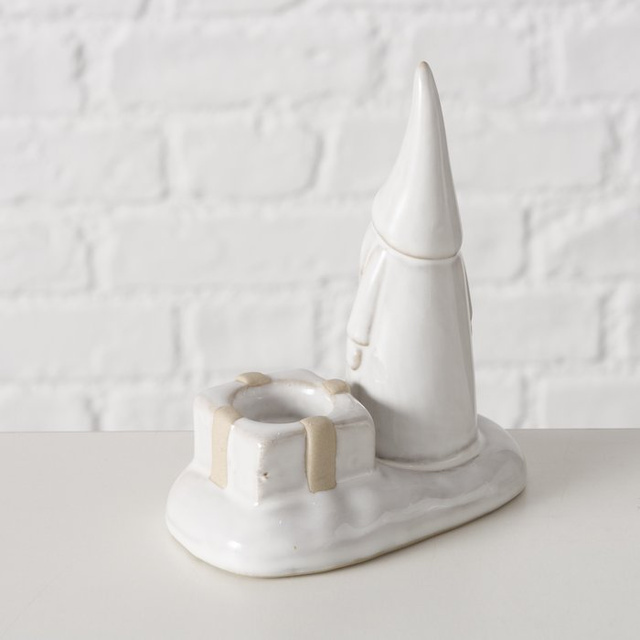 Candelabru cu gnom pentru o singură lumânare SLAVKO, înălțime 11 cm