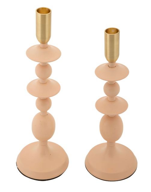 Set de 2 suporturi pentru lumânări GEMINI din metal, înălțimi 29 cm & 33 cm