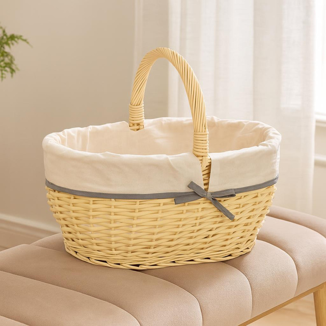 Cos de picnic cu captuseala din material textil, 45 x 34 cm