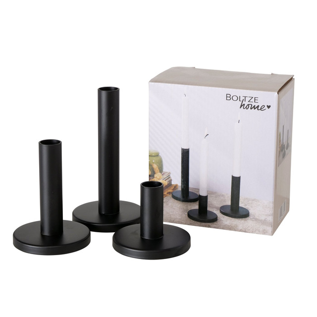 Sfeșnic metalic MALKO, 3 buc, Ø 9 cm