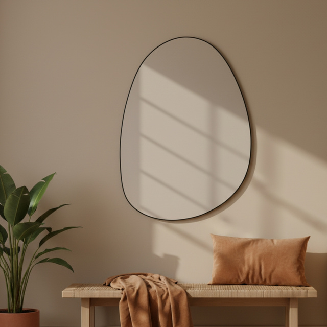 Oglindă decorativă suspendată ASYM, 75 x 55 cm