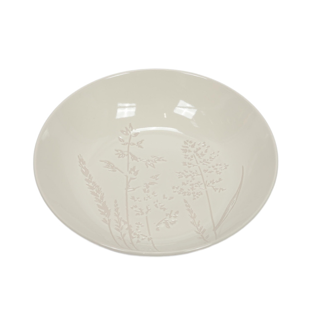 Farfurie adanca ELSA, gresie, model flori salbatice, Ø 21 cm