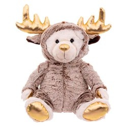 Jucărie de pluș de Crăciun, ursuleț îmbrăcat ca un ren, 28 cm