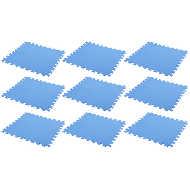 Covor din spuma puzzle, EVA, 9 elemente, albastru
