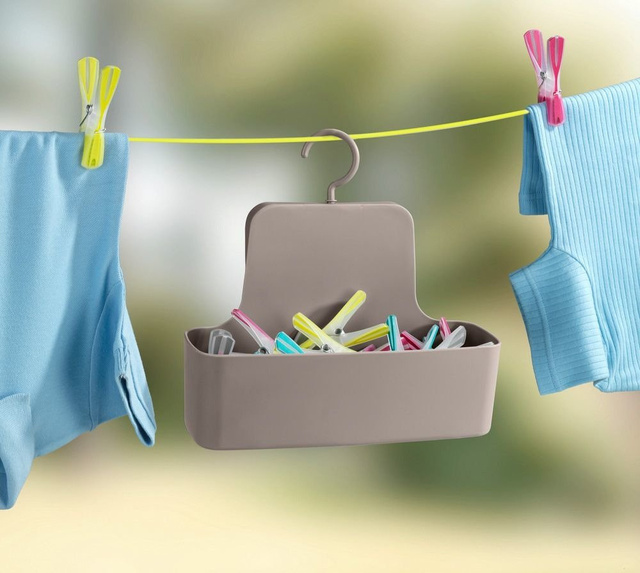 Raft de duș BARCELONA cu cârlig, 26 x 9 x 24 cm, maro, WENKO