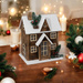 Figurina decoratiune de Craciun, casa cu iluminat LED, 33 cm