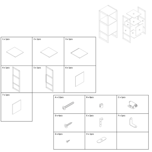 Dulap de baie NATUREO, 33 x 33 x 80 cm