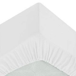 Cearceaf cu bandă elastică, 90 x 190 cm, bumbac, alb